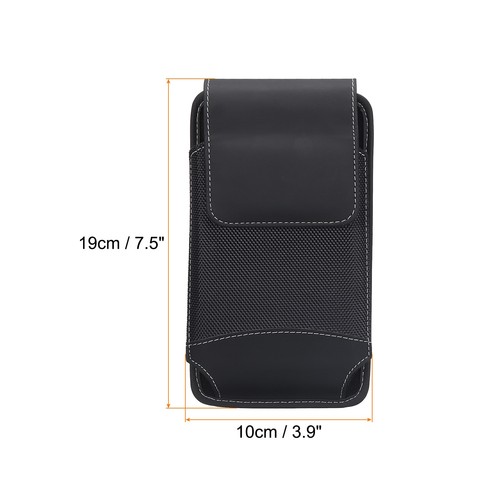 Phone Belt Holder for 7.2" Phone Vertical Nylon Black - Zdjęcie 2 z 7