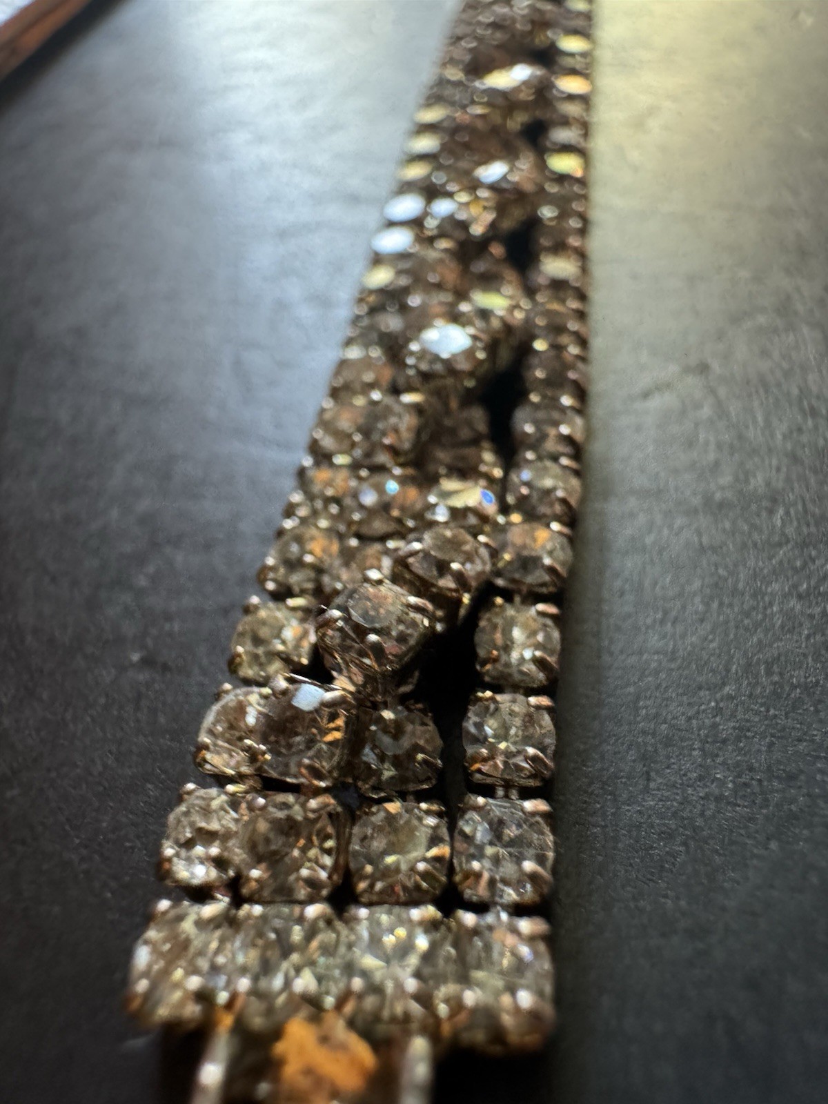 Delicate Clear Rhinestone Bracelet Four Strand Ti… - image 5