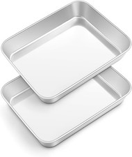 Backblech, Edelstahl Klein Rechteckig Auflaufform Backform 2er Set, Tiefes