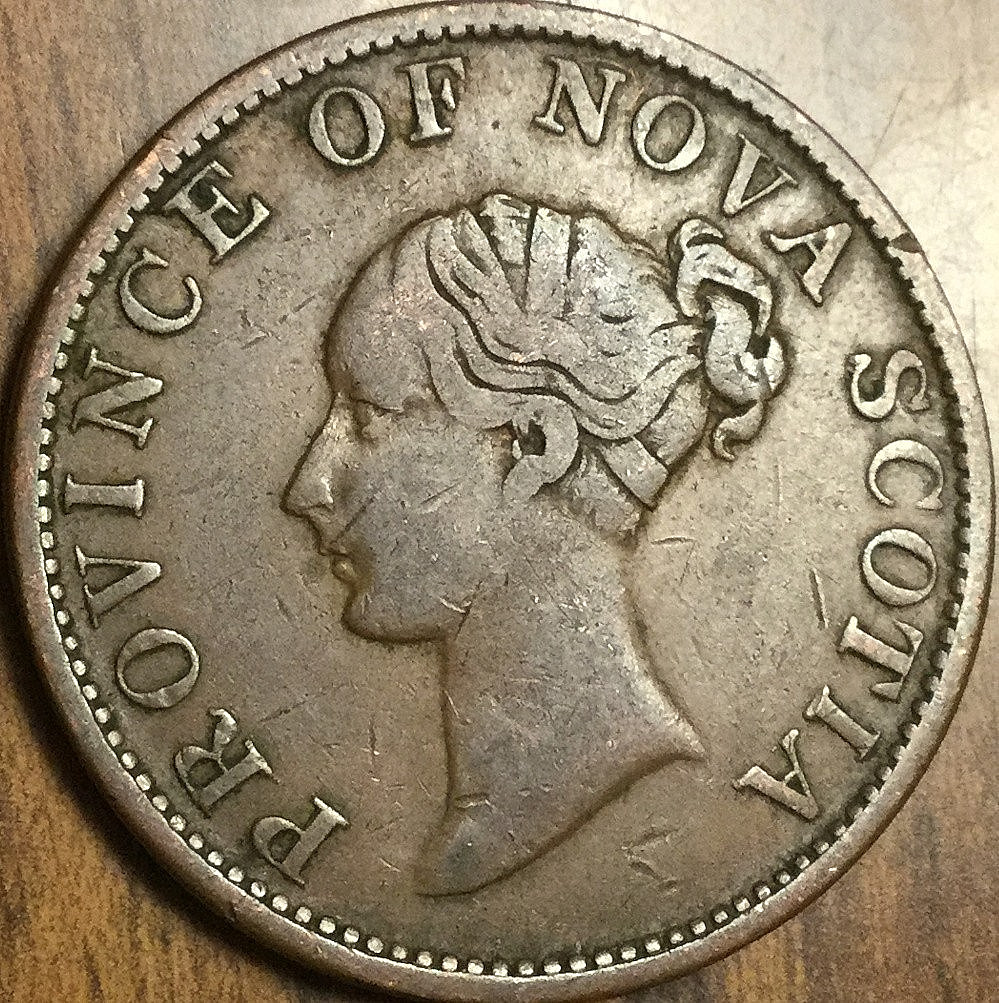 1843 PROVINCE OF NOVA SCOTIA HALF PENNY TOKEN