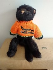 Black Cat TY Beanie 2002 Orange Sweater No Tag Played With Condition