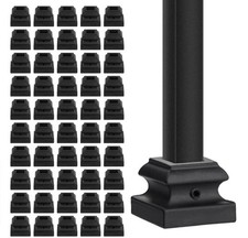 50 Pack Iron Baluster Shoes with Screws,Black Baluster Flat Shoes For 1/2"Square