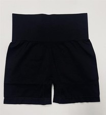 Black Seamless High Waisted Tummy Control Butt Lifting Workout Shorts Size XL