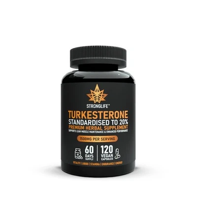 STRONGLIFE Turkesterone Capsules 1500mg | 20% Standardised Extract | 120 Vegan Caps