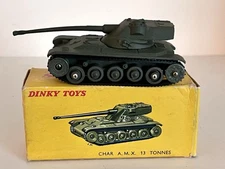 1958 VINTAGE DINKY TOYS AMX 13 TON TANK -No. 817 - MINT ORIGINAL BOX - LOOK