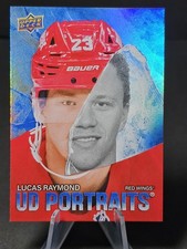 2025-26 Upper Deck Series 2 Lucas Raymond #P-40 UD Portraits Detroit Red Wings 