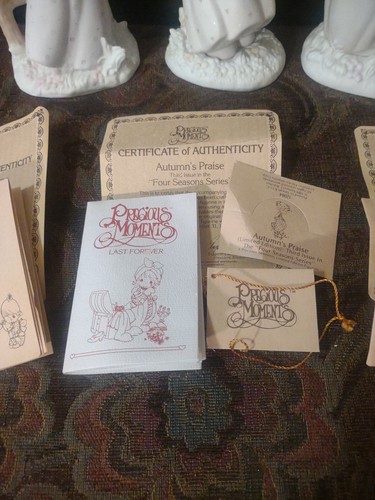 Precious Moments 4 Seasons Series Spring, Summer And Autumn With Boxes + Certs - Picture 6 of 15