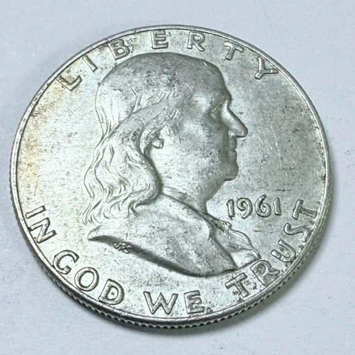 1961 D Franklin Half Dollar Fine 90% Silver Very Fine Condition #4499