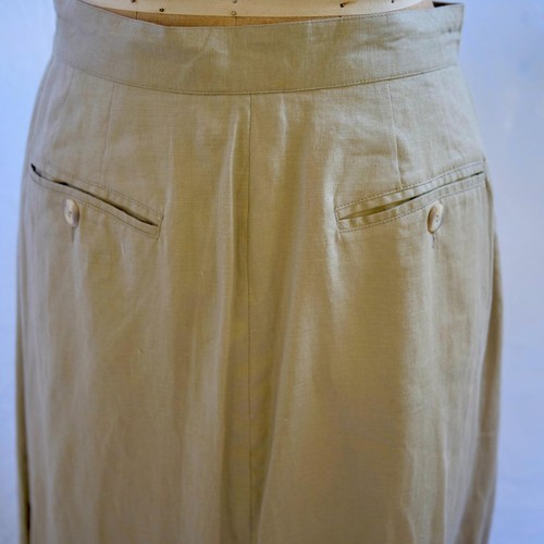 NEXT COLLECTION Maxi gonna minimalista lino kaki Cottagecore Lagenlook 12 nuova con etichette - Foto 5 di 11
