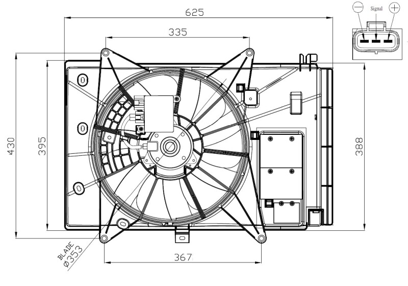 NRF 47949 Fan, radiator for MAZDA