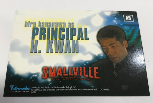 Inkworks Smallville Season 1 Trading Card Autographed Card A5 Hiro Kanagawa - Picture 2 of 2