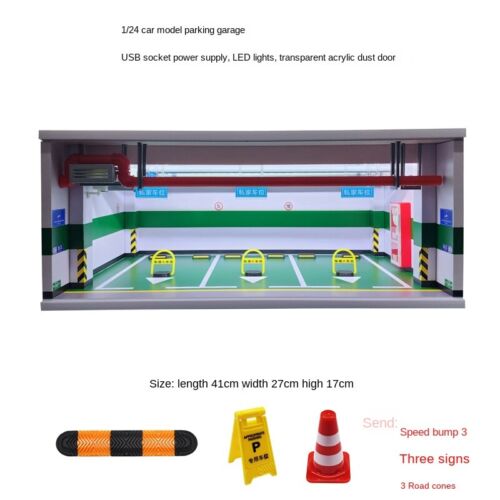 1/18 Diorama Car Garage Model LED Lighting Car Showroom Scene Display Model Gift - Picture 26 of 26