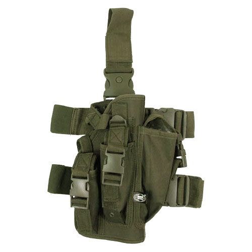 ARMY SECURITY TACTICAL LEG HOLSTER 3 MAG POUCHES COMBAT AIRSOFT MILITARY OLIVE