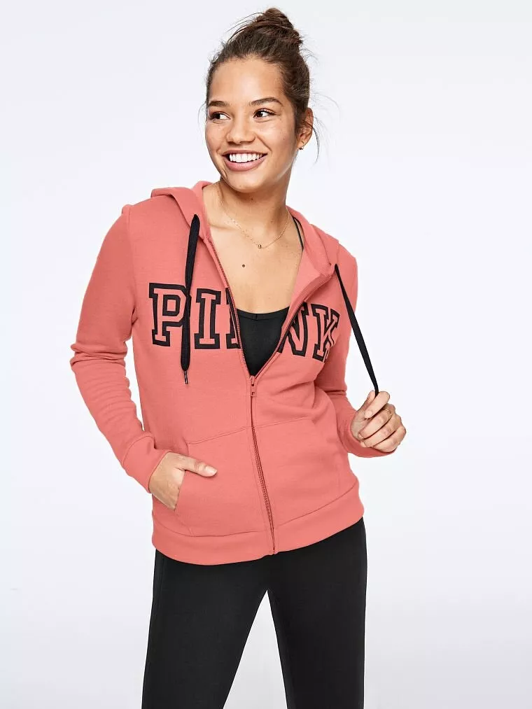 PINK Victoria's Secret, Tops, Victorias Secret Pink Everyday Lounge Full  Zip Hoodie