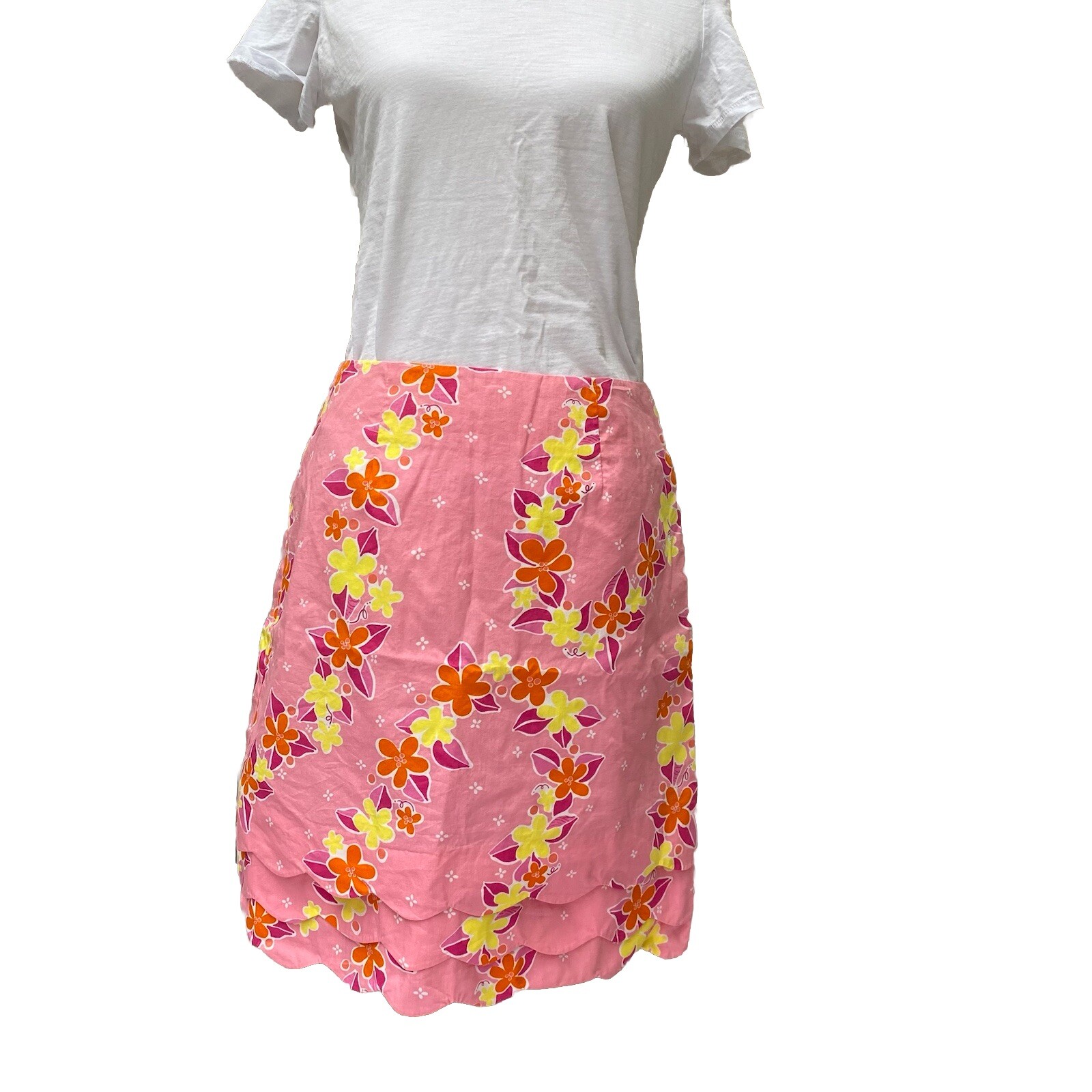 Jupe Lilly Pulitzer Pansy Lace En Coton - Taille 2 - Couleur Pink/Blue - Neuf Avec étiquettes