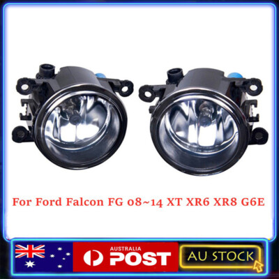 Pair LED Fog Lights With Halo DRL For Ford Falcon FG XT XR6 XR8 G6 G6E - Projector Type, 1 Year Warranty