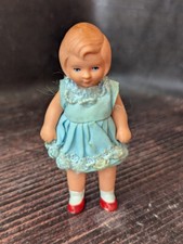 Vintage Soviet Period GDR Germany Rubber Toy Girl in Summer Dress USSR