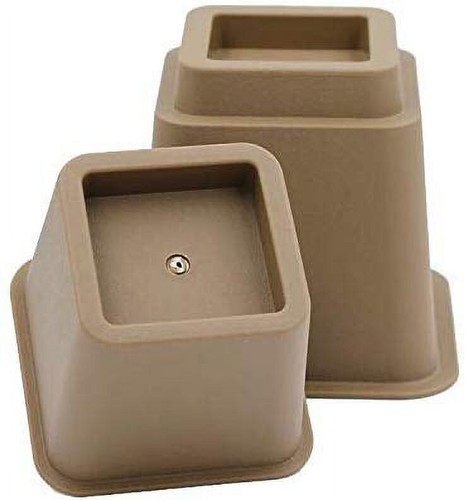 HomeRoots Adjustable Bed Risers, 3" , 5" or 8" Brown Color, Set of 4 - 第 1/5 張圖片