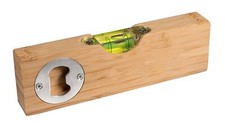 Bambus Wasserwaage / mit integriertem Flaschen&ouml;ffner