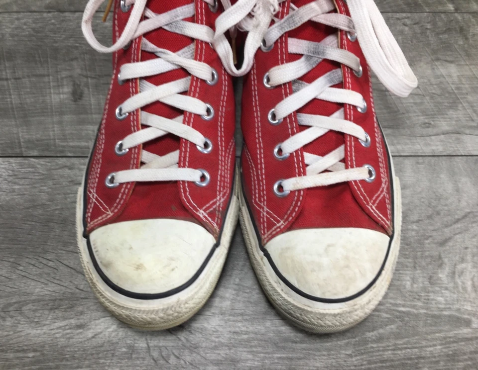 CONVERSE Chucks Para Hombres All Star Rojo Zapatos de caña alta Tenis Patadas Talla 9.5 De Colección Foto 4 de 4