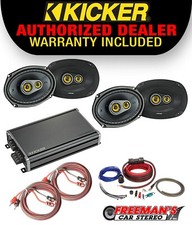Kicker 46CSC6934 Amplifier and Speaker Bundle with Install Kit and RCAs