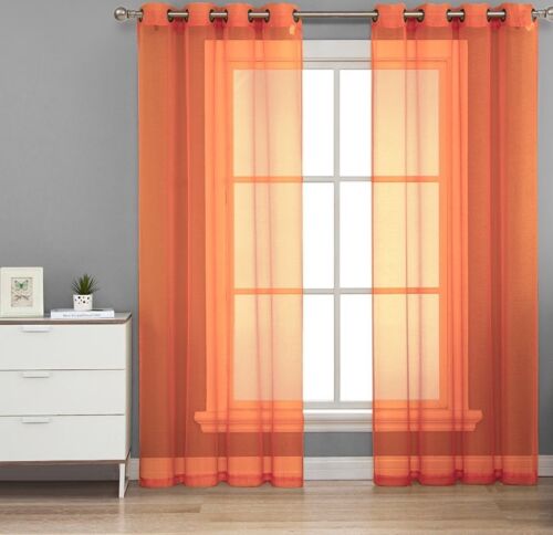 2PC GROMMET SOLID VOILE SHEER PANEL WINDOW CURTAIN TREATMENT DRAPE NEW DECOR - Picture 15 of 28