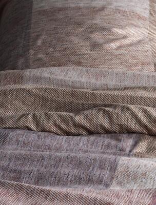 Irisette Magic Mako-Satin Bettwäsche 135x200 Karo Melange weinrot sand 8878-50