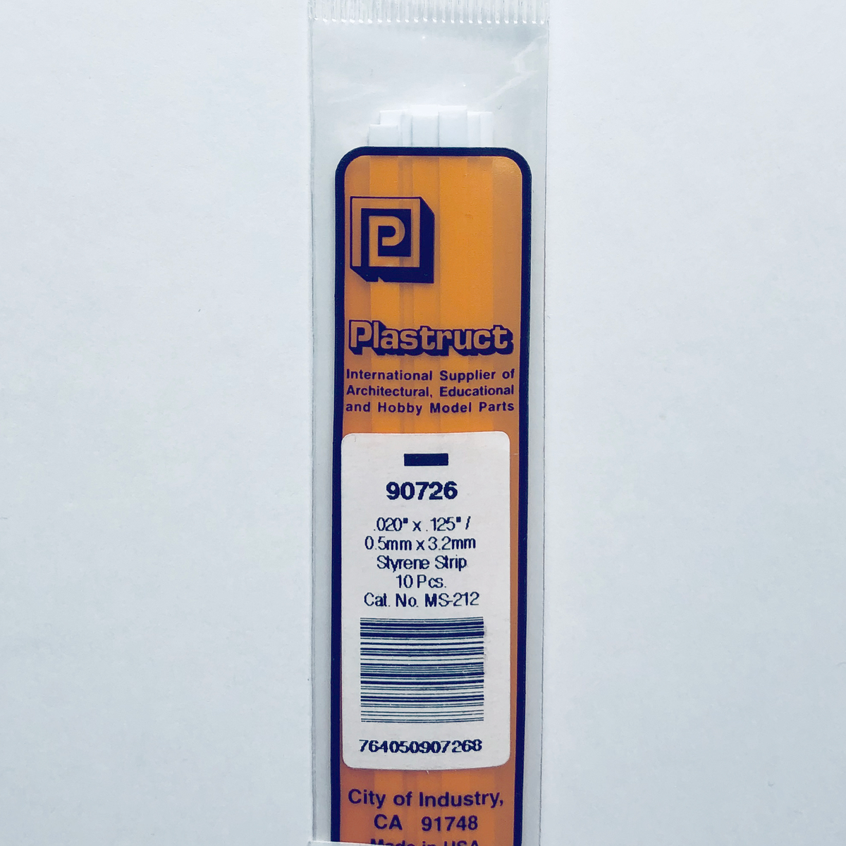 Plastruct Styrene Plastic Strips .020 x .125 x 10in .05 x .32 x