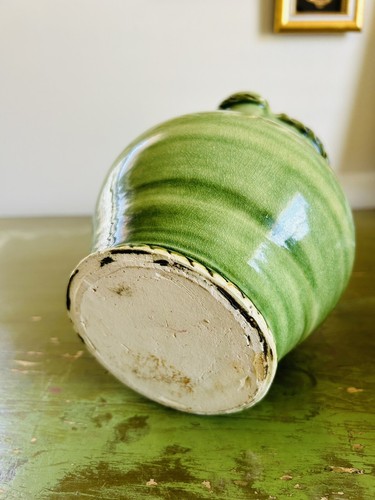 G.Wolff & Co 2002/4 Hand Thrown Pottery Large Glazed Green Pitcher (RARE) - 第 3/11 張圖片