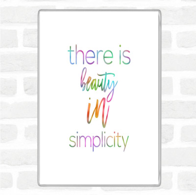 There Is Beauty In Simplicity Regenbogen Zitat Jumbo Kühlschrankmagnet