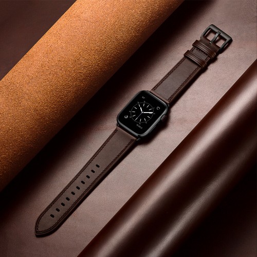 Correa de cuero de vaca para Apple Watch 10 9 8 7 6 5 SE 42/45/46/49mm Ultra 2 - Imagen 15 de 36
