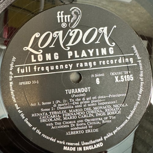 Puccini - Turandot (Cond Alberto Erde) Complete Recording 3 LP Box London A4320 - Picture 10 of 10