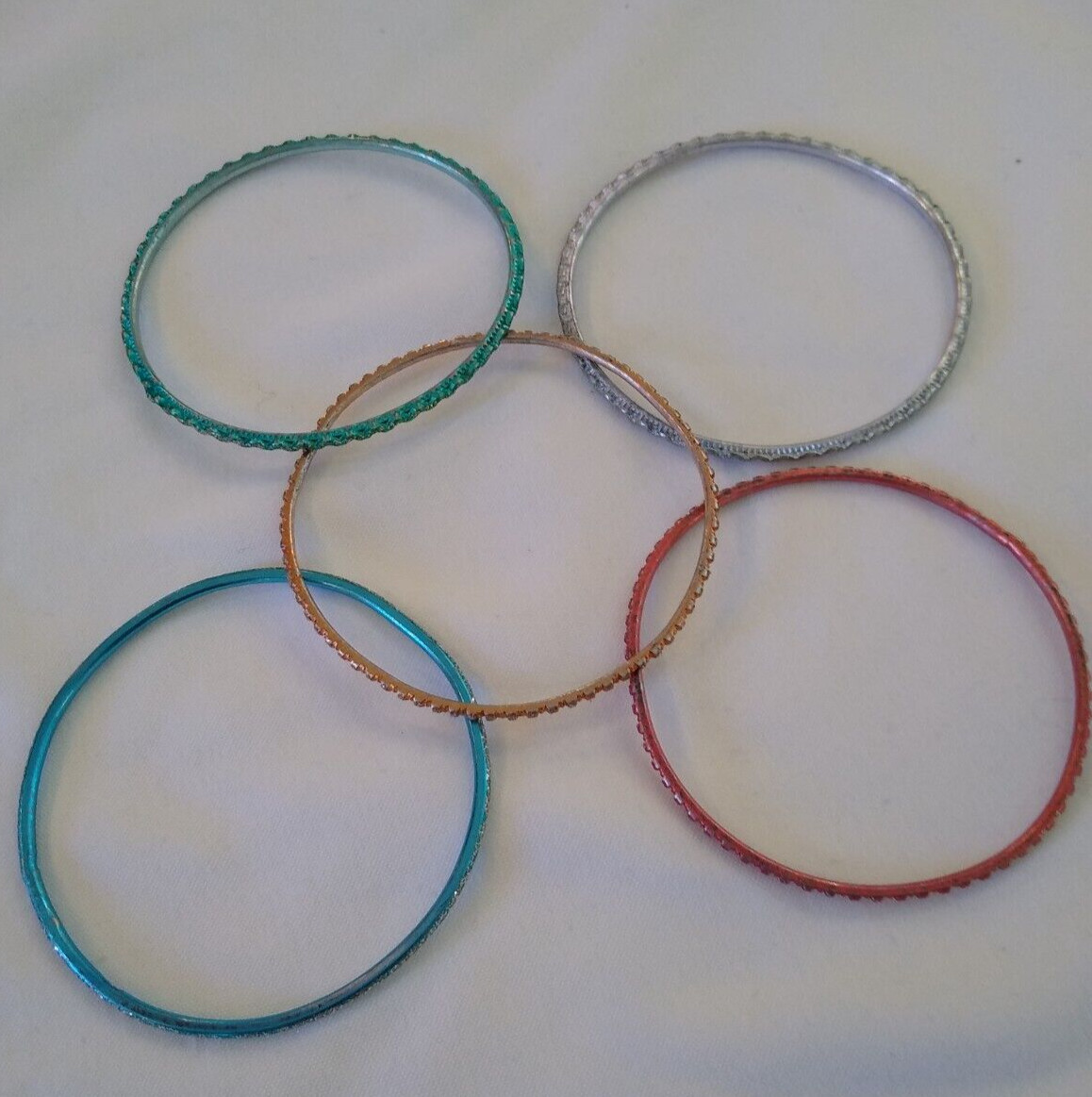 MULTI-COLOR SPARKLING BANGLE BRACELETS-PASTEL SHA… - image 5