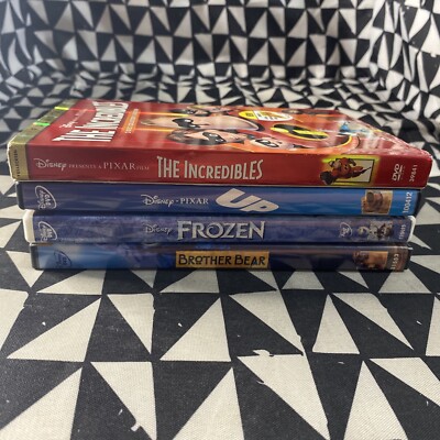 Disney Dvd Lot 4: Frozen Brother Bear Up The Incredibles