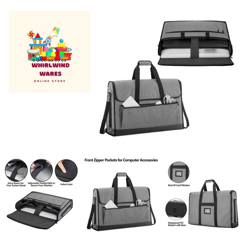 Monitor Carrying Case 24 Inch Padded Travel Bag Hold Up to 2 LCD Screens/TVs,...