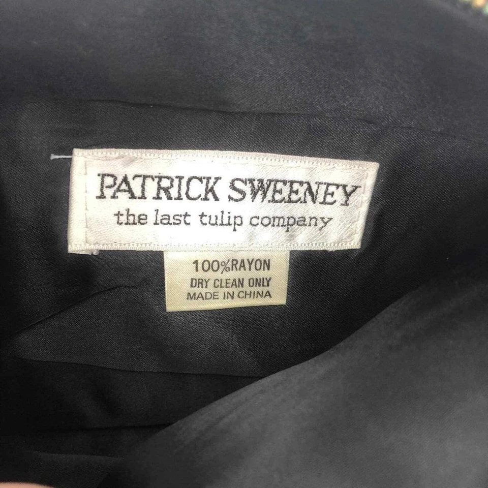 Bolso Cartera Vintage PATRICK SWEENEY Iridiscente Verde y Azul a Cuadros Lentejuelas y Cuentas Foto 4 de 4