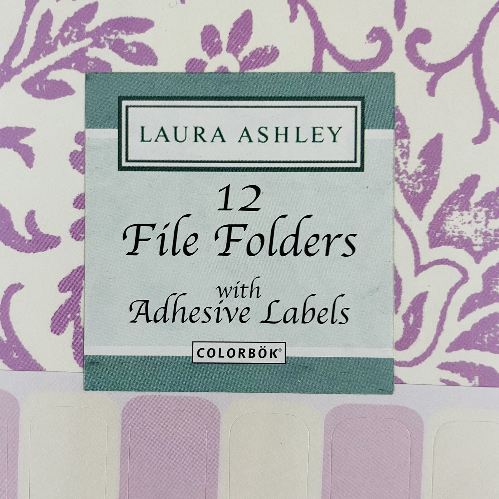 Laura Label 2006 Laura Ashley 12 Tabbed File Folders w/Adhesive Labels Purple ...