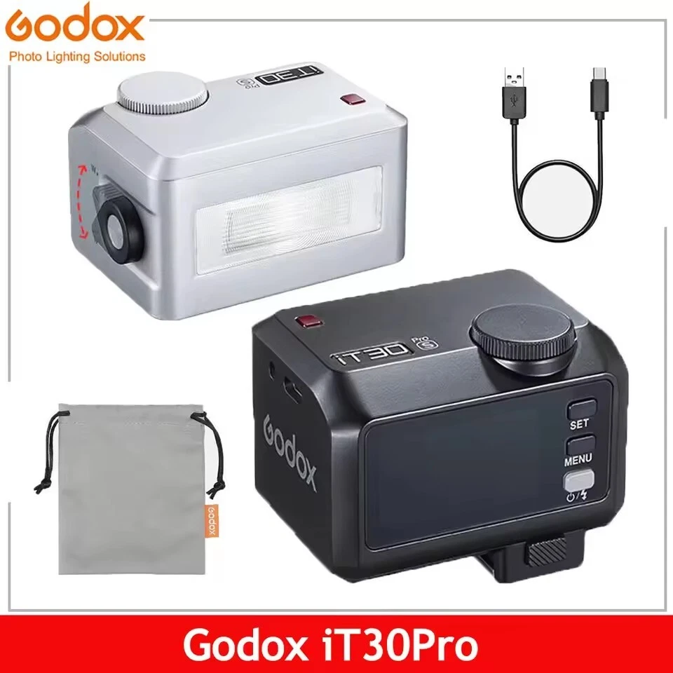 Godox iT30Pro 2.4G TTL HSS Mini Flash Touchscreen W/ Battery Fr Canon Sony Nikon - Image 2 of 4