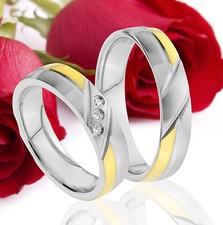 2 Partner Ringe Eheringe Trauringe Verlobungsringe Gravur Gratis TE92-3