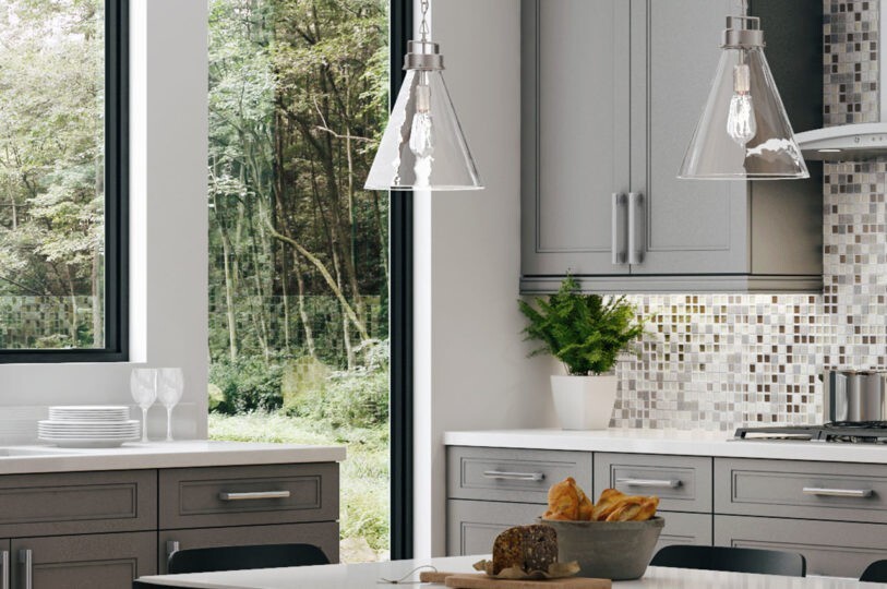 All Wood RTA 10X10 Sterling Gray Transitional Kitchen Cabinets Shaker ...