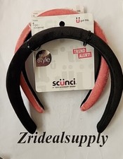 Scunci Real Style Trend Alert Headband Black  Pink 2 Items