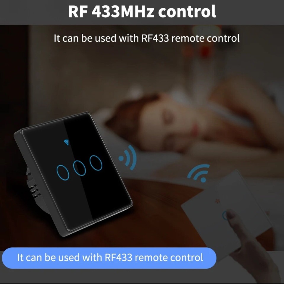⭐️Tuya Smart Wifi Touch Light Switch NO Neutral Wire Required UK 2