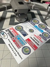Vinyl Custom Stickers Certified Drone Pilot - Personalized Sticker Registration