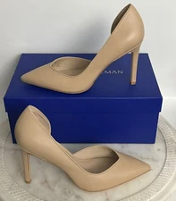 Stuart Weitzman AVENUE 95 Leather PUMP Made In SPAIN Beige Women’s EU 41 US 10.5