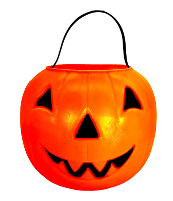 Carolina Enterprises Blow Mold Pumpkin Candy Pail 1980 Bucket Halloween Vintage