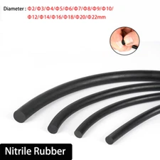 Solid Nitrile Rubber O-Ring Cord Oil Water Seal Gasket 2mm to 22mm Dia Per Metre