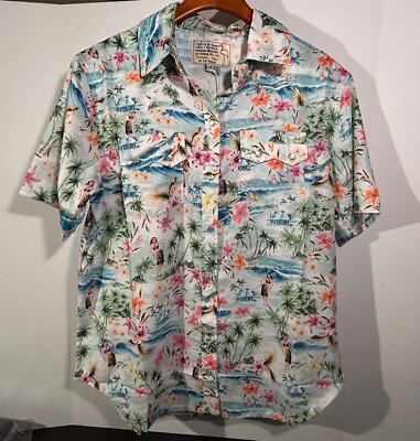 Sandrine Rose x Free People Hawaiian Pearl Snap Hula Girl Western Shirt Size M