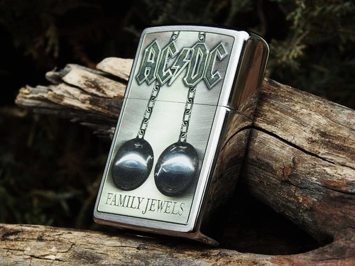 AC/DC Family Jewels Zippo Lighter - Angus Young - Bon Scott - Brian Johnson ROCK