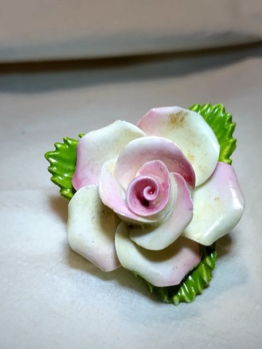 English Bone China Broach Rose. Hand Made Exquisite