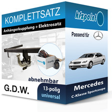 G.D.W. Anhängekupplung abnehmbar und E-Satz für Mercedes C-Klasse Sportcoupe 01-